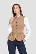 CHALECO CUELLO MAHO COLOR CAMEL