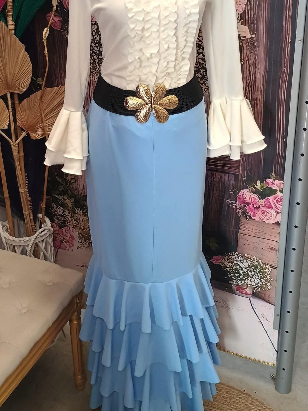 FALDA FLAMENCA CON VOLANTES RECTOS