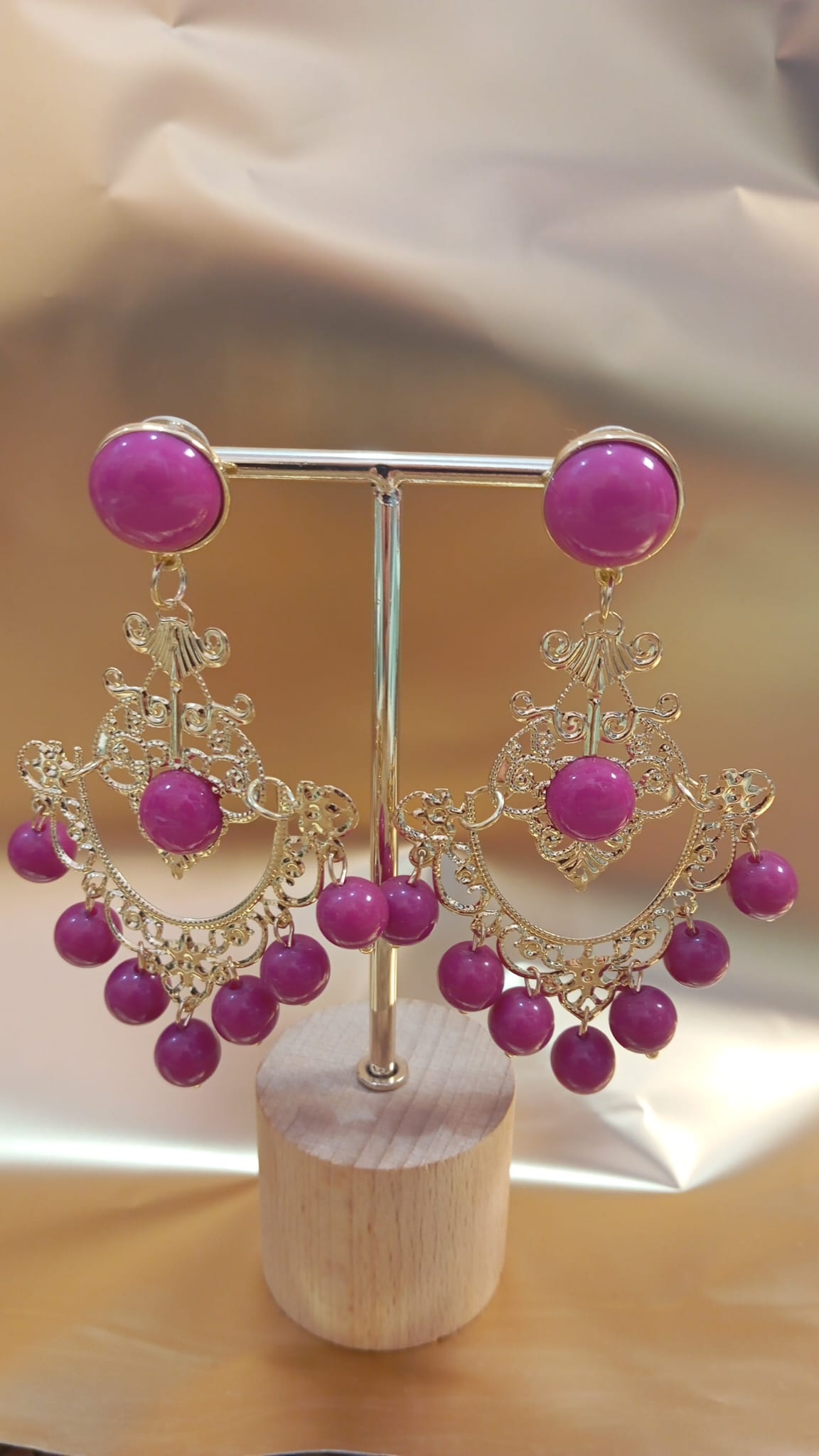 PENDIENTES BOLITAS BUGANVILLA