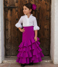 FALDA FLAMENCA PARA NIÑA TEJIDO ELASTICO