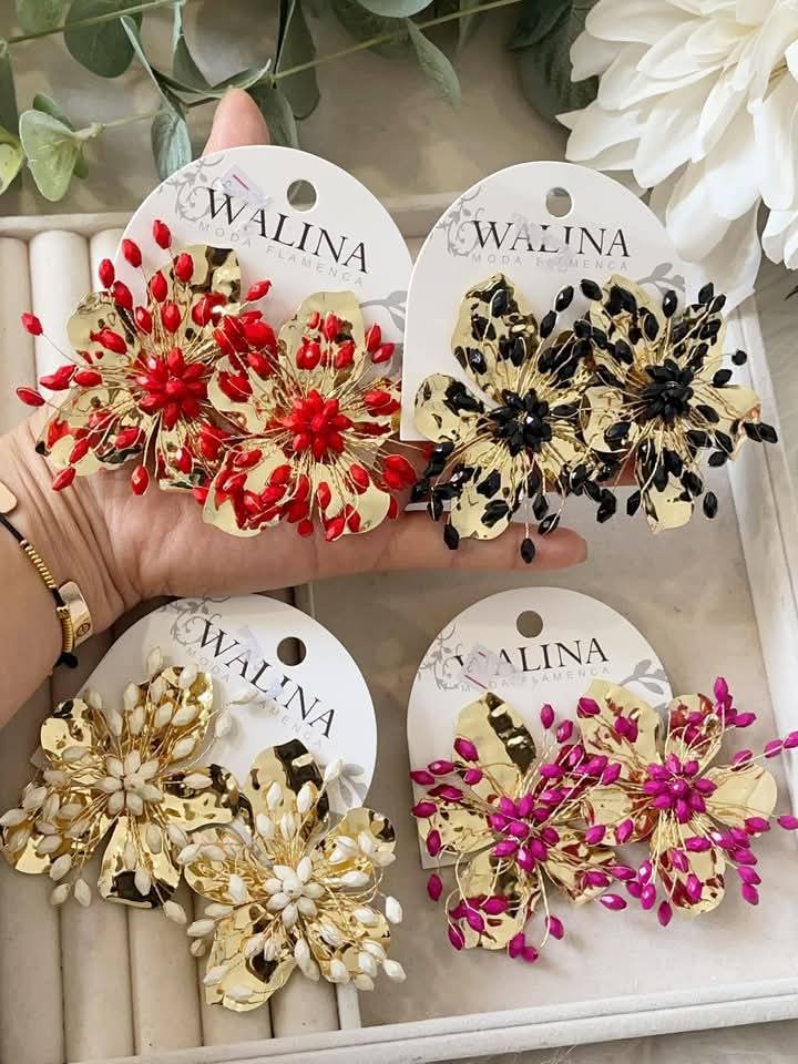 PENDIENTE FLAMENCA FLOR