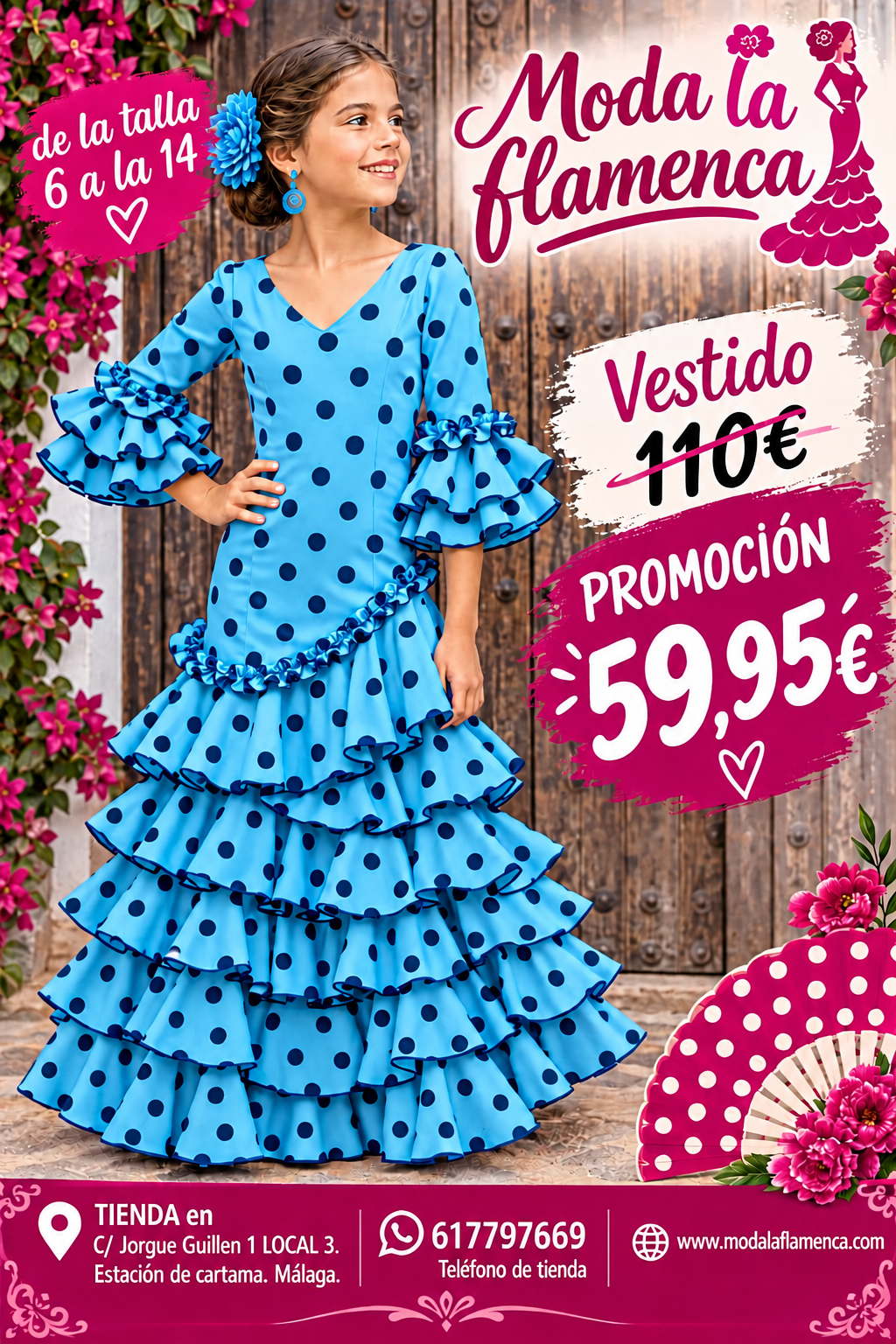 (SIN DEVOLUCION) VESTIDO FLAMENCA MODELO ISABEL