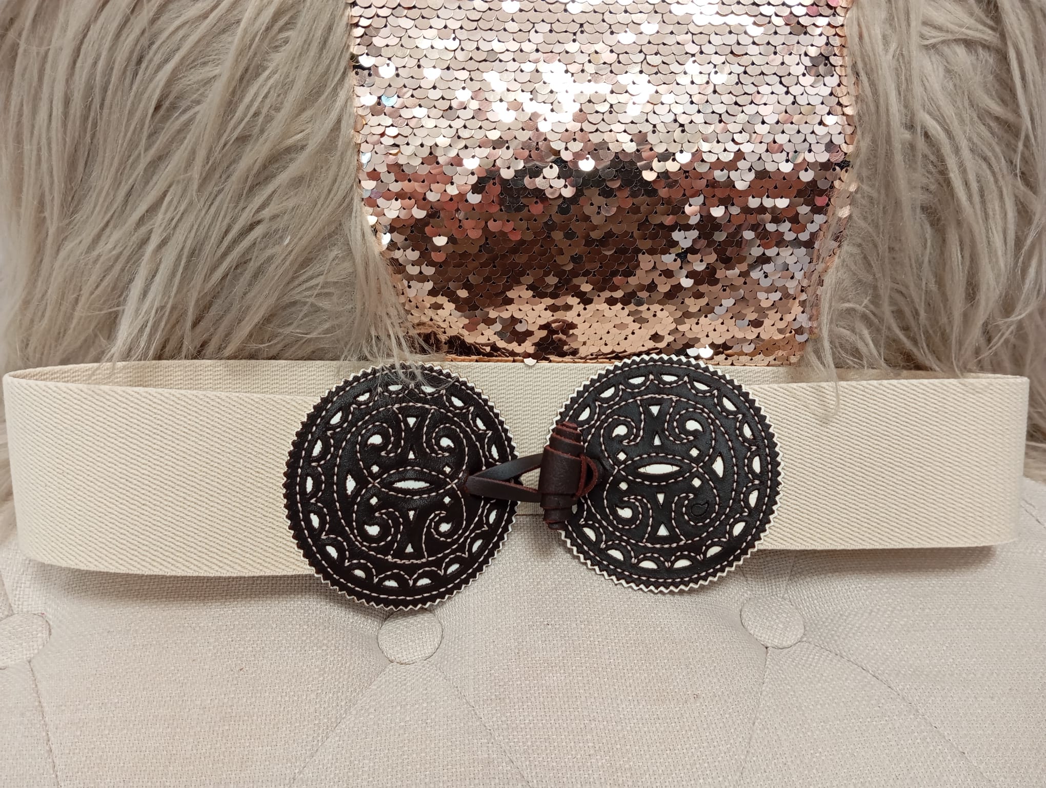 CINTURON ROCIERO ELASTICO DE PIEL