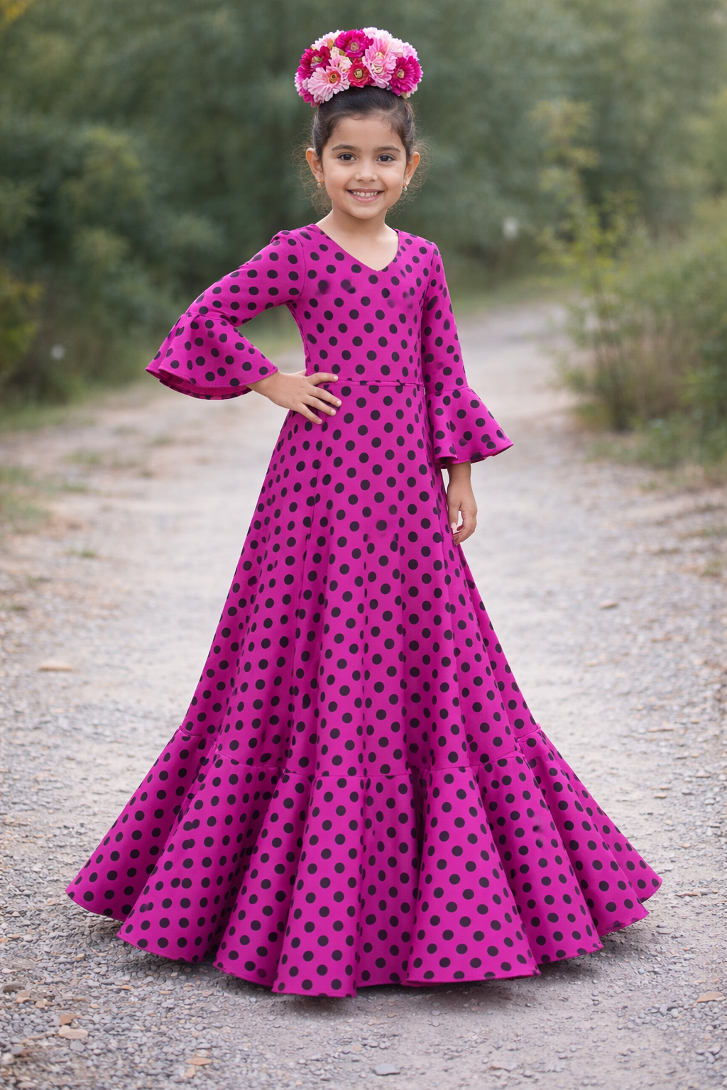 BATA DE FLAMENCA LUNARES MODELO MARGA