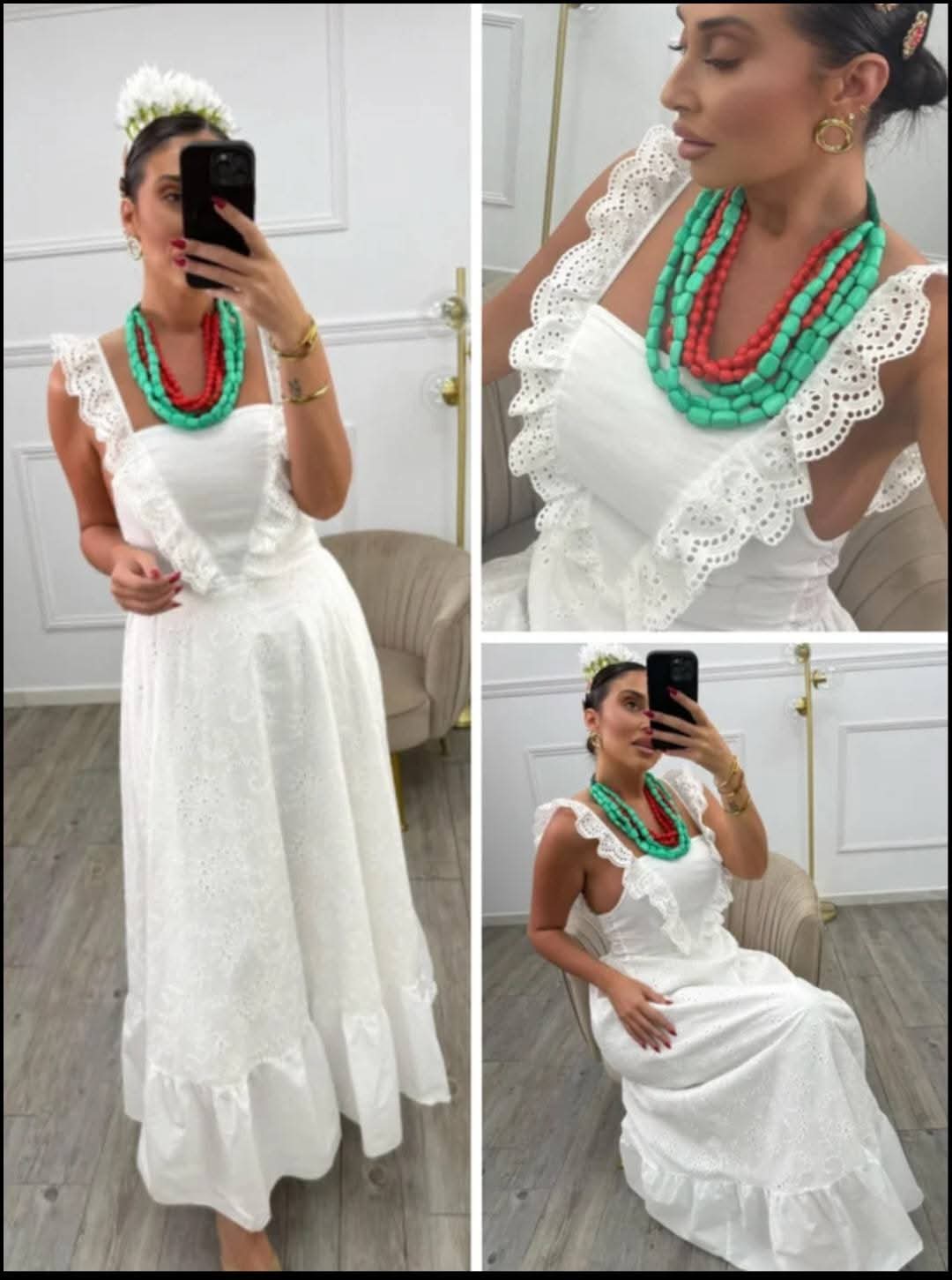 BATA FLAMENCA PERFORADA TIRANTAS