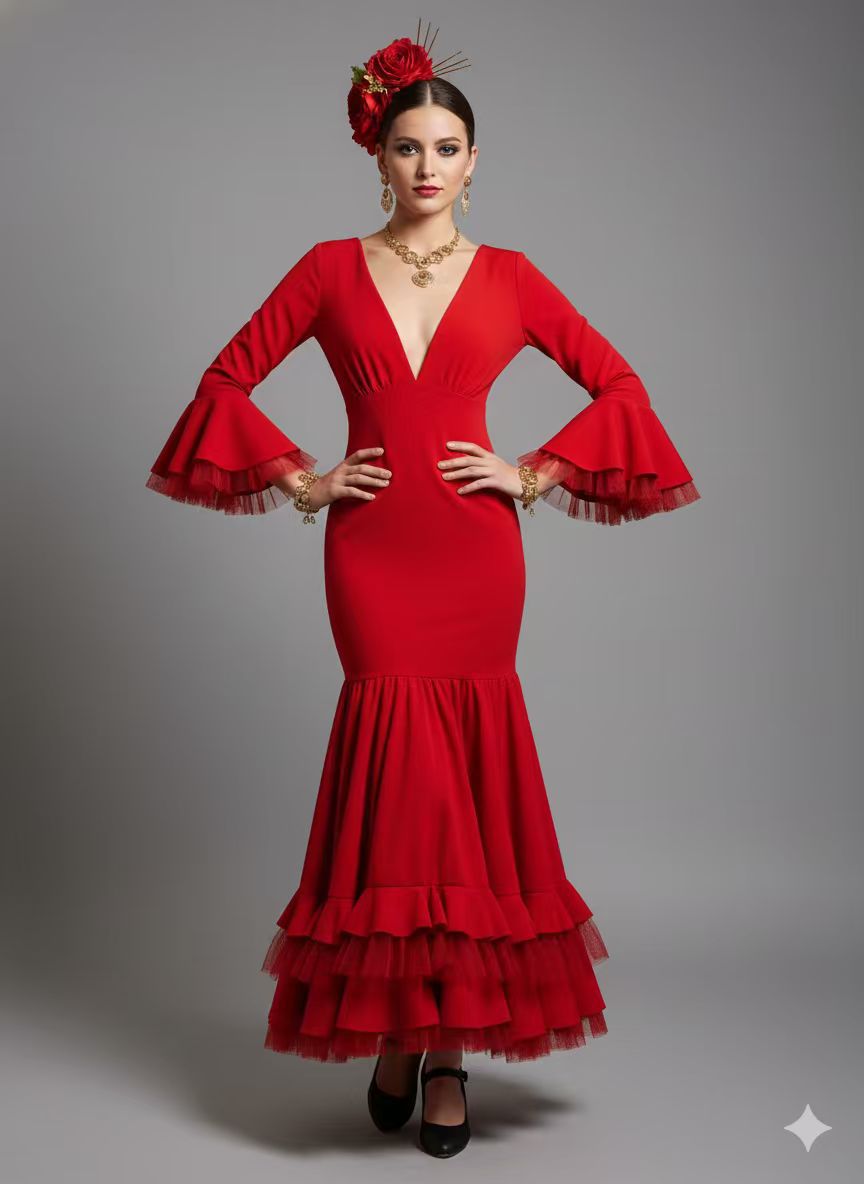 vestido de flamenca tull