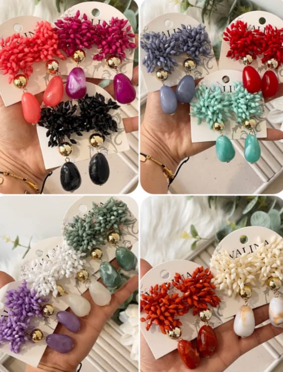 PENDIENTES CORAL COLORES