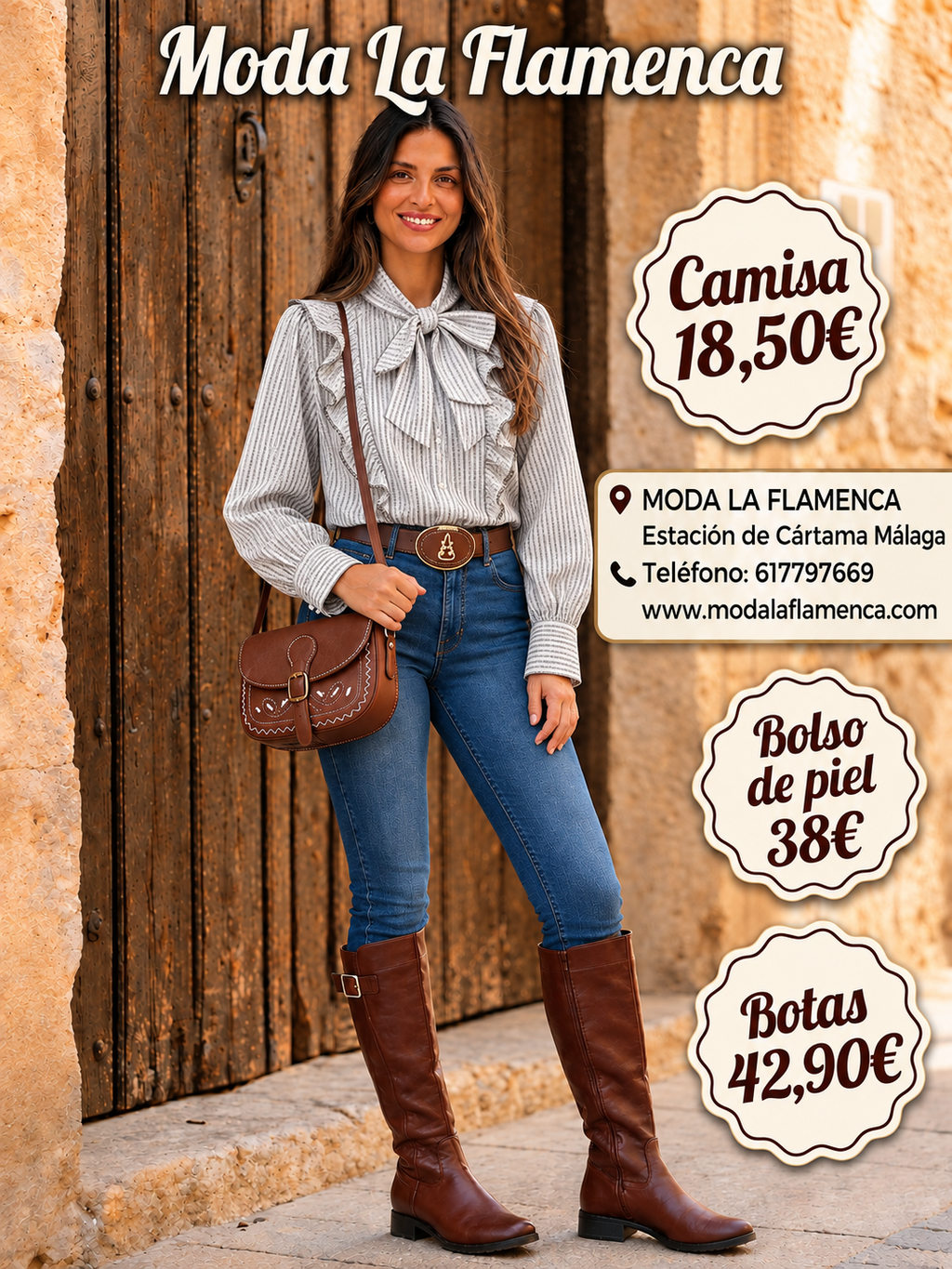 CAMISA BEIGE CON RALLAS Y LAZO