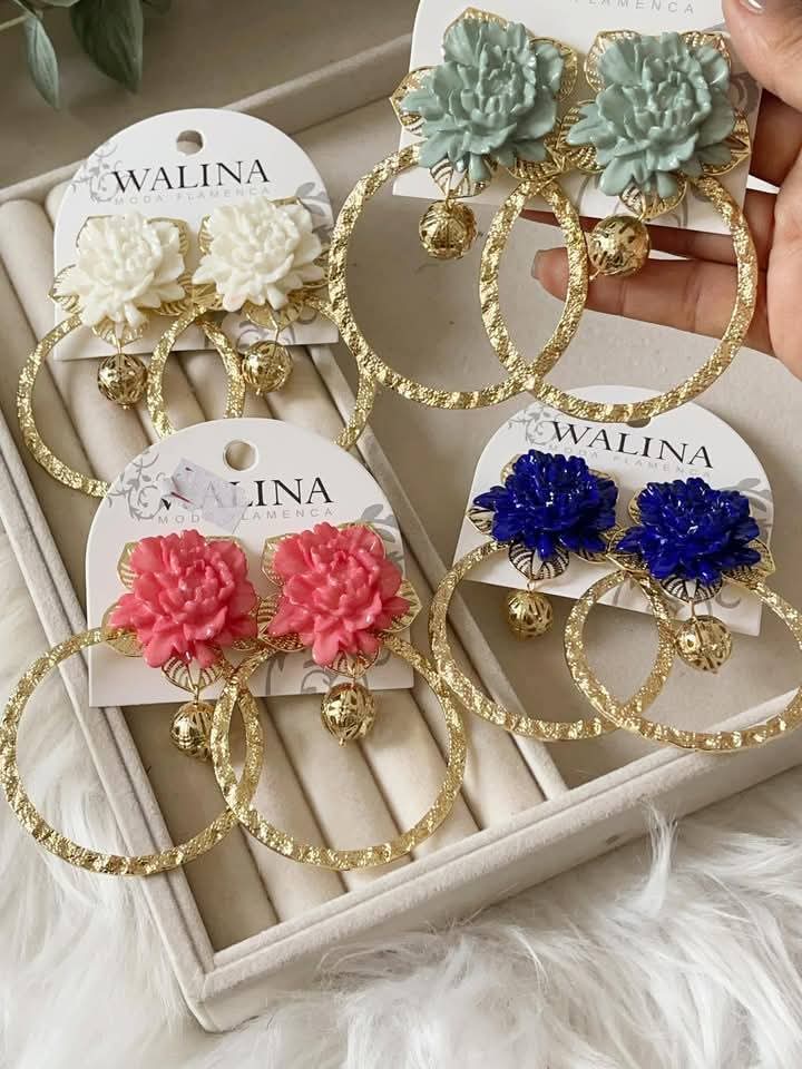 PENDIENTE FLAMENCA ARO FLOR