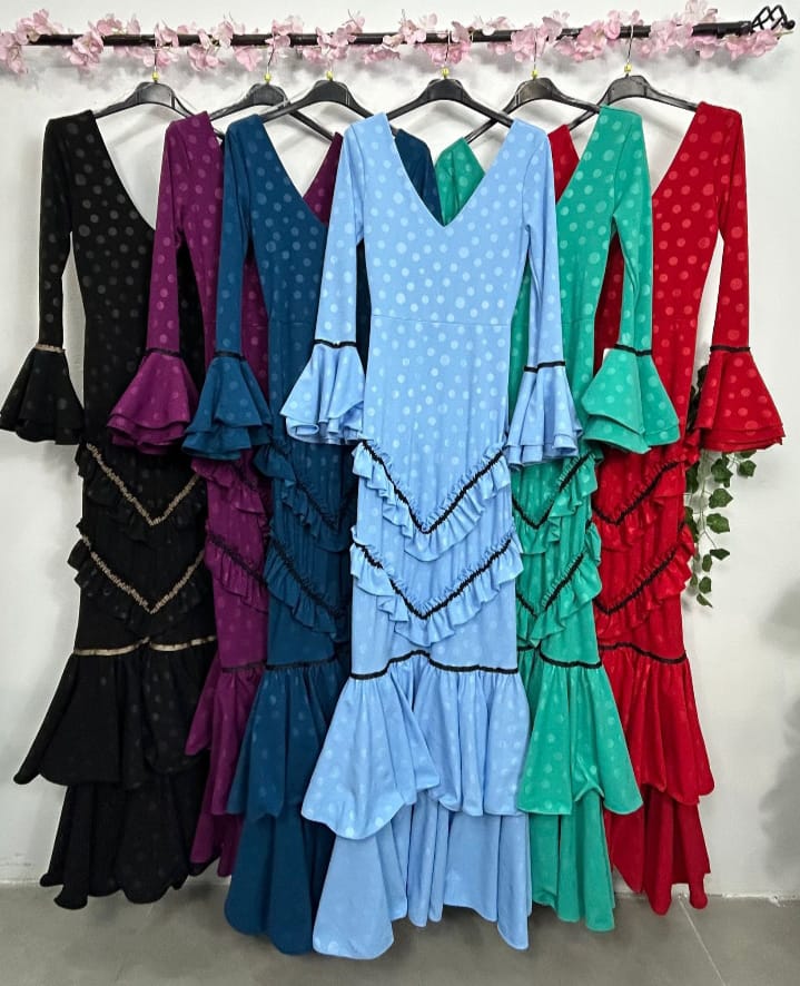 VESTIDO FLAMENCA LUNARES BROCADO MARGA