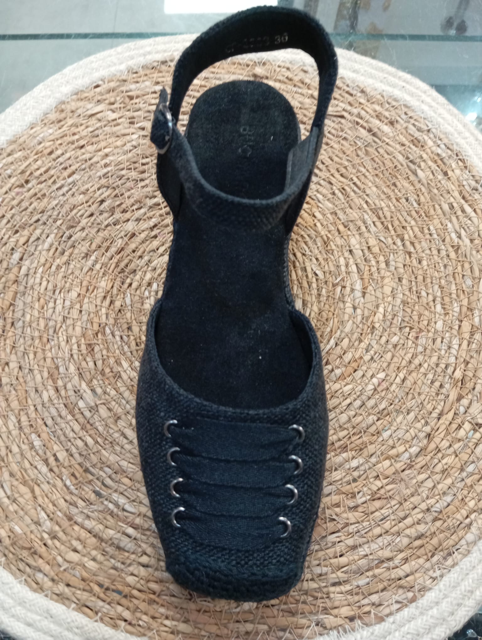 ZAPATILLA DE ESPARTO COLOR NEGRO