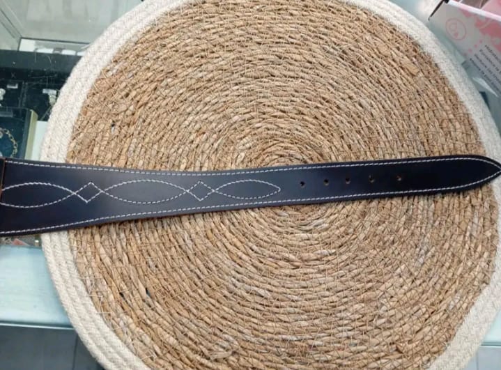 CINTURON ROCIERO DE PIEL BORDADO VIRGEN DEL ROCIO