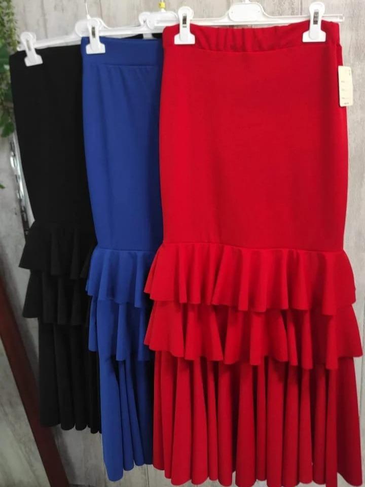 FALDA FLAMENCA CON VOLANTES RECTOS