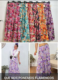 FALDA DE FLAMENCA ESTAMPADA CON FLORES