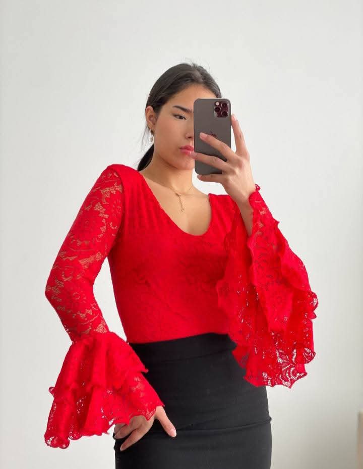 CAMISA DE FLAMENCA ENCAJE