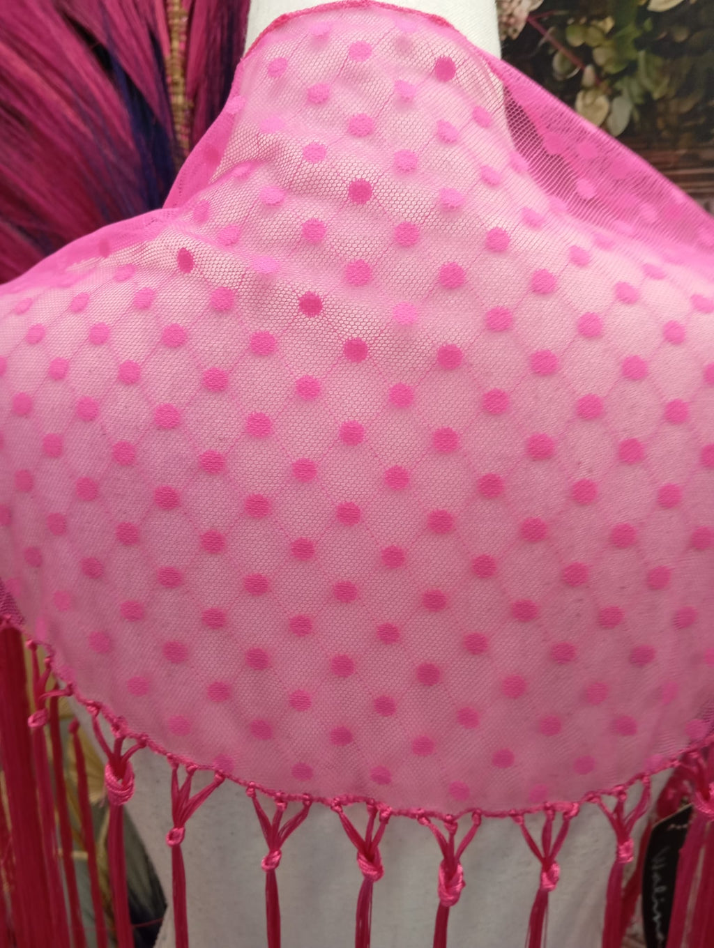 MANTON PLUMETI PEQUEÑO COLOR FUCSIA