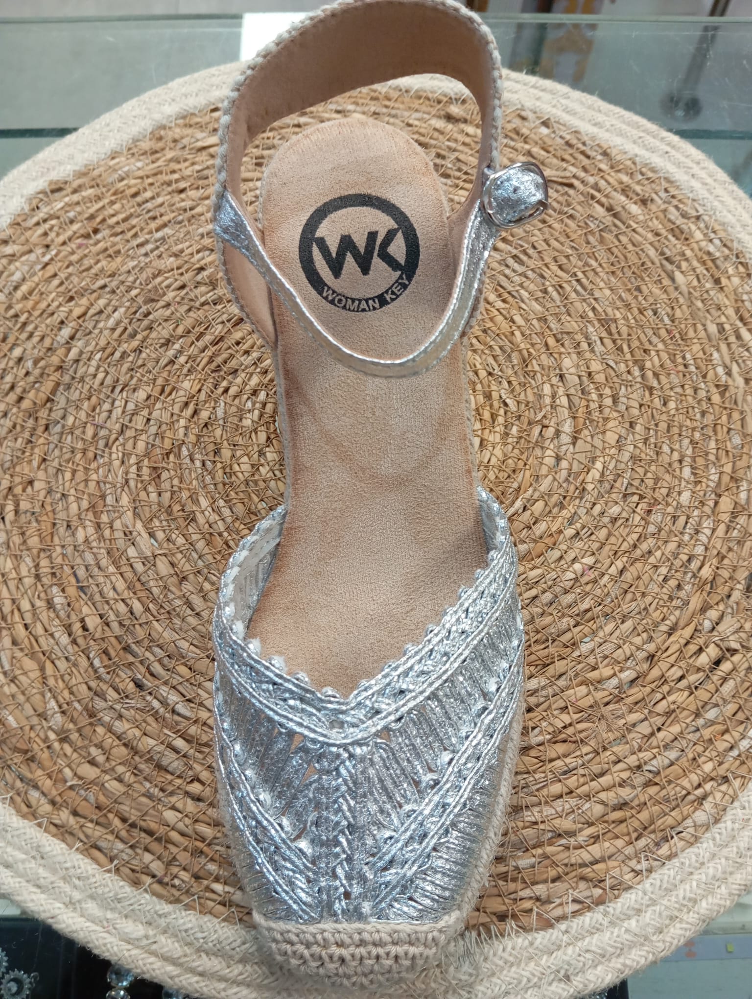 ZAPATILLAS ESPARTO COLOR PLATA