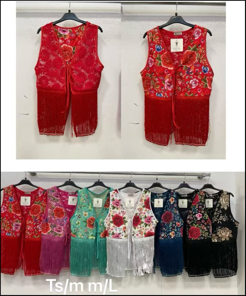 CHALECO DE FLAMENCA CON FLECOS REVERSIBLES