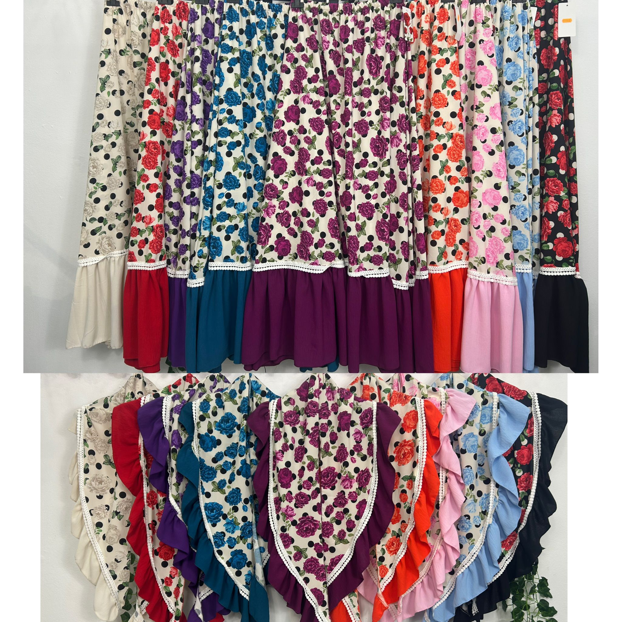 CONJUNTO FALDA FLAMENCA Y PIQUILLO