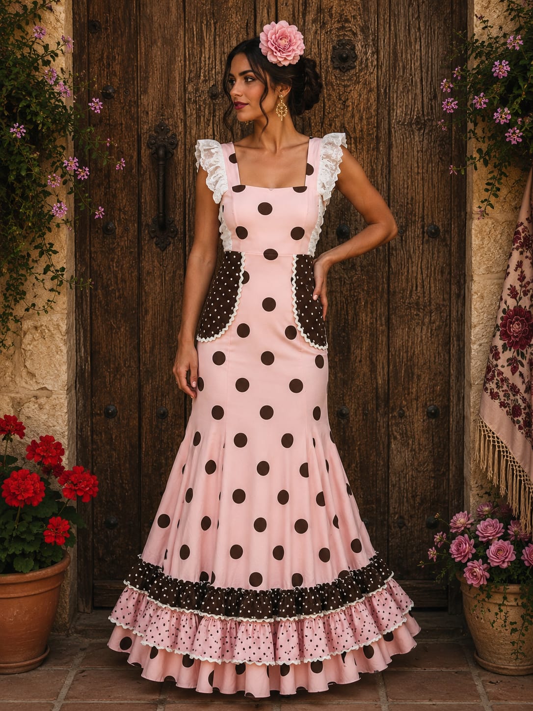 BATA FLAMENCA DE TIRANTAS CON BOLSILLOS