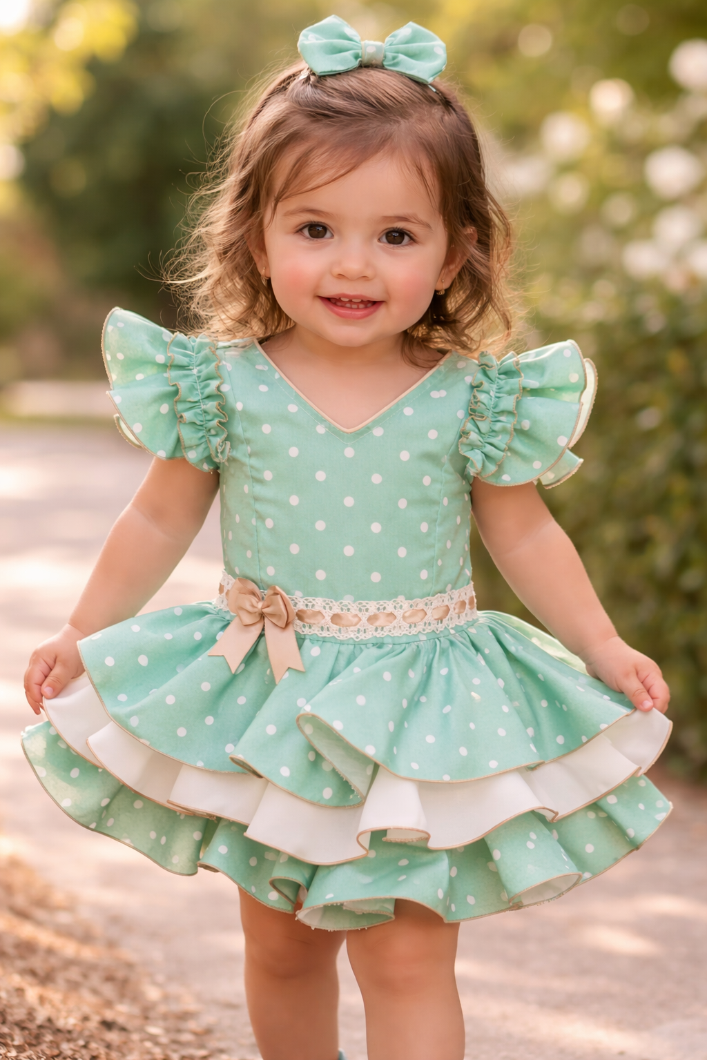 VESTIDO FLAMENCA MODELO LUCIA LUNARES