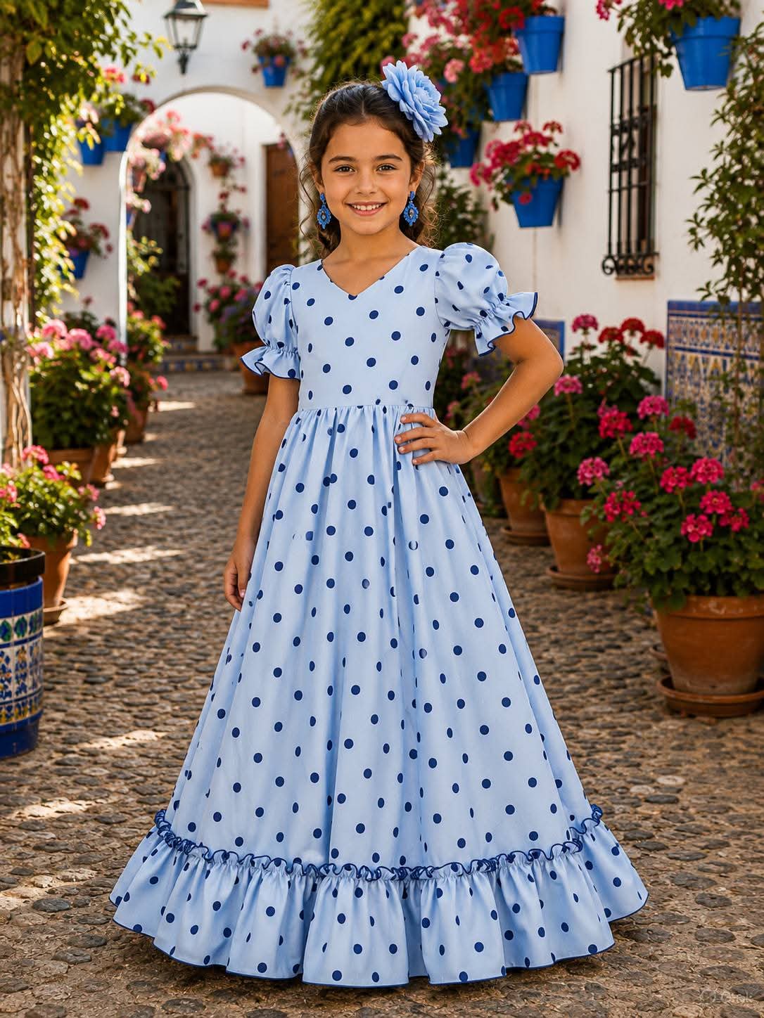 BATA FLAMENCA LEIRE CELESTE
