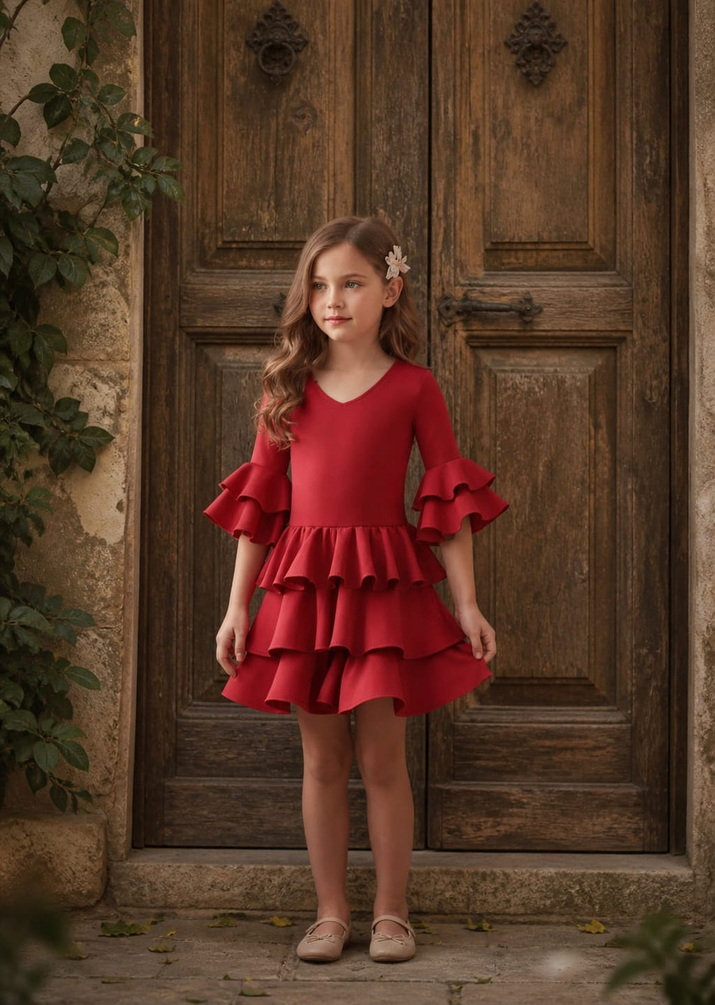 VESTIDO FLAMENCA CORTO TEJIDO ELASTICO
