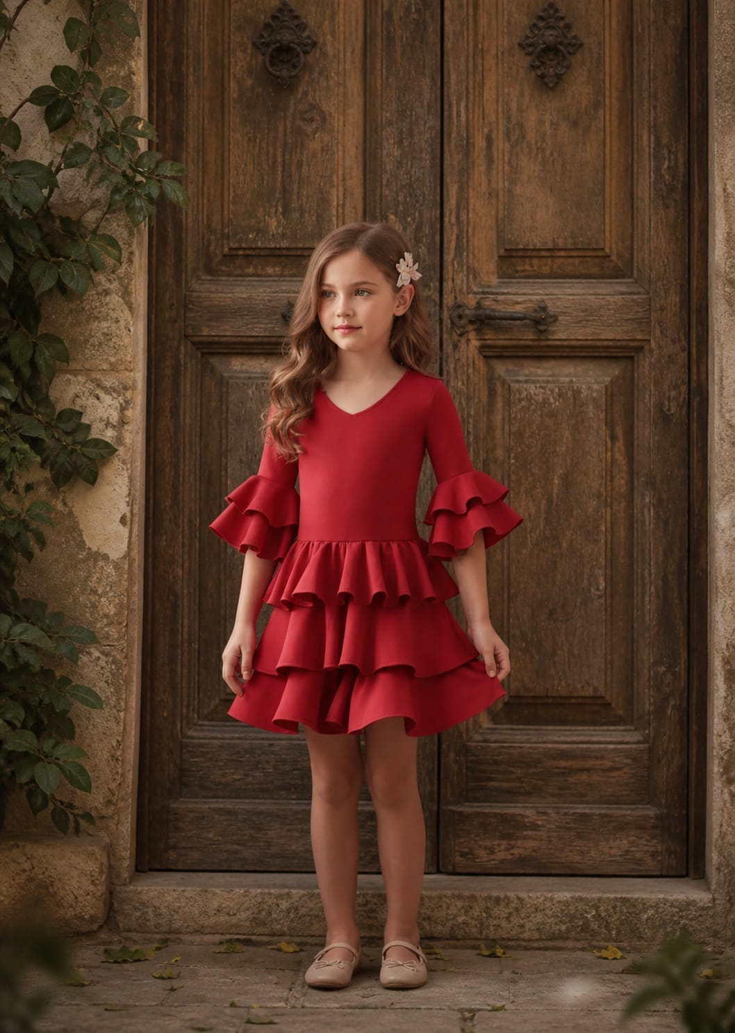 VESTIDO FLAMENCA CORTO TEJIDO ELASTICO