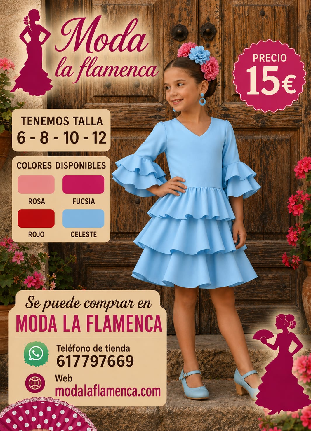 VESTIDO FLAMENCA CORTO TEJIDO ELASTICO