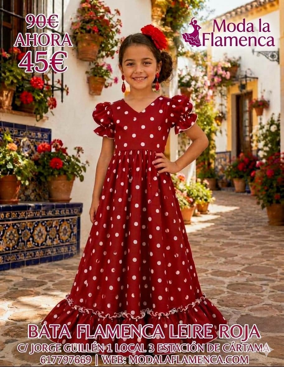 (SIN DEVOLUCION) BATA FLAMENCA LEIRE ROJA