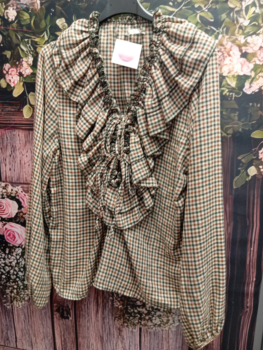 CAMISA VICHY CON VOLANTES