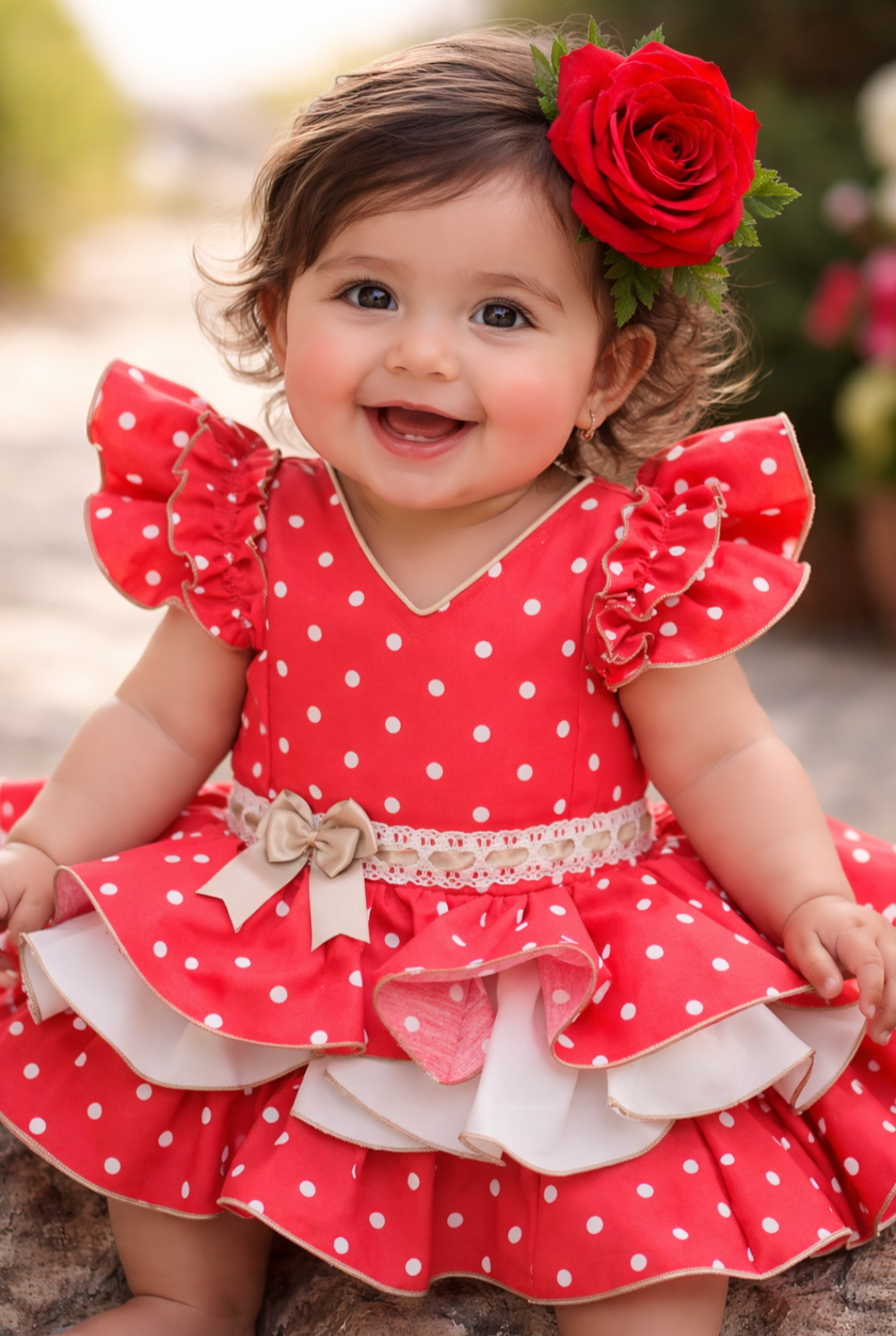 VESTIDO FLAMENCA MODELO LUCIA LUNARES