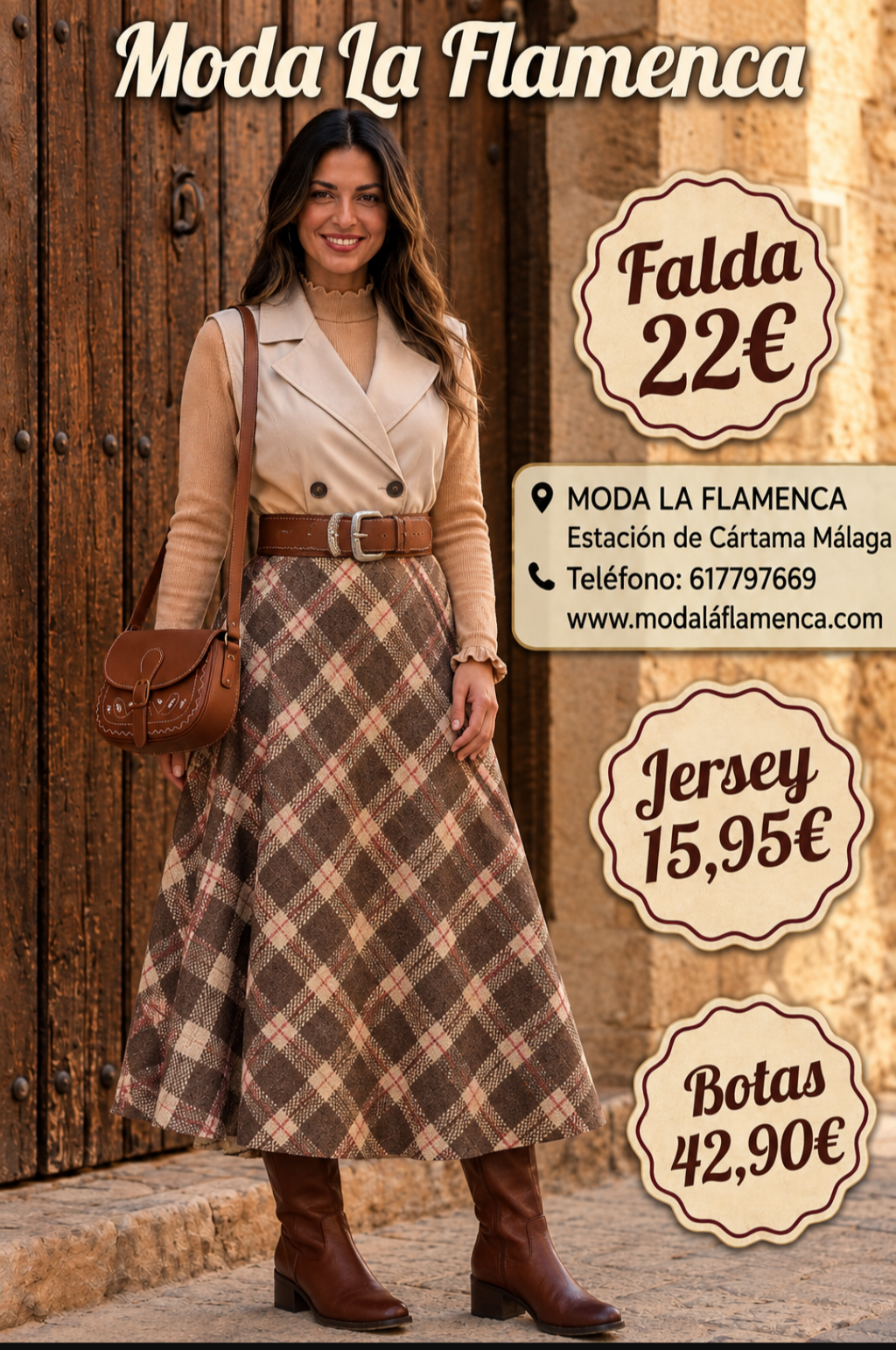FALDA DE CUADRO CON VUELO