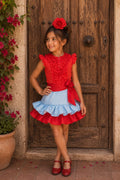 CAMISA DE FLAMENCA CON CHORRERAS PARA NIÑA