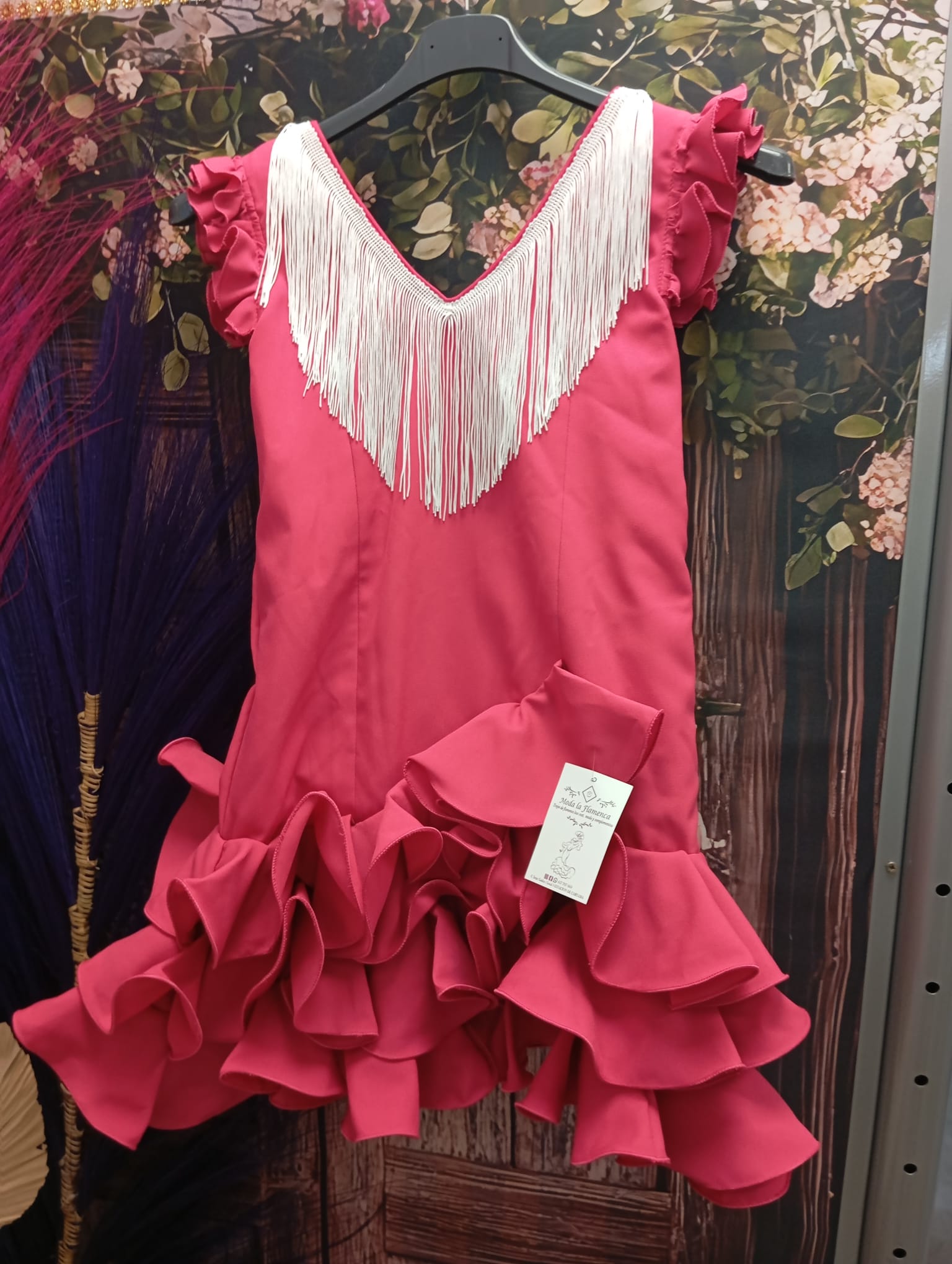 VESTIDO MODELO MARISOL CON FLECOS BUGANVILLA