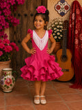 VESTIDO MODELO MARISOL CON FLECOS BUGANVILLA