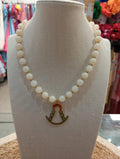 COLLAR BOLAS VIRGEN DEL ROCIO BEIGE
