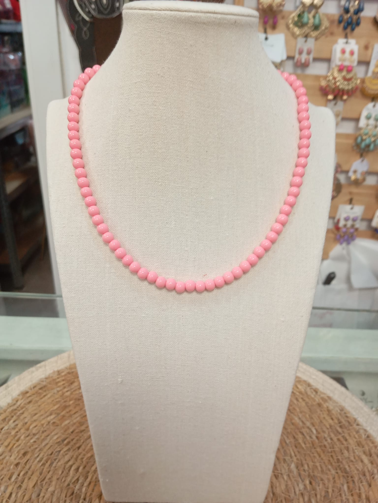 COLLAR BOLAS ROSA PALO
