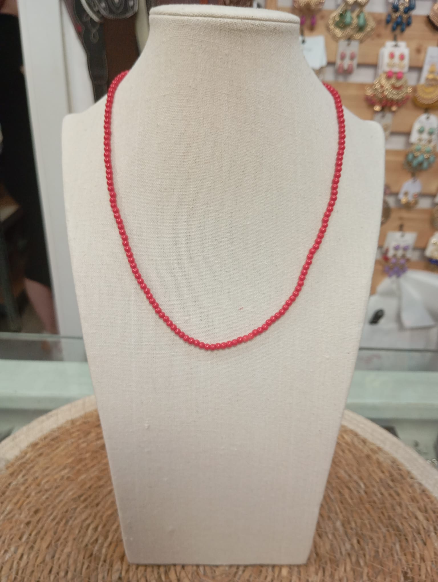 COLLAR BOLAS PEQUEÑAS ROJO