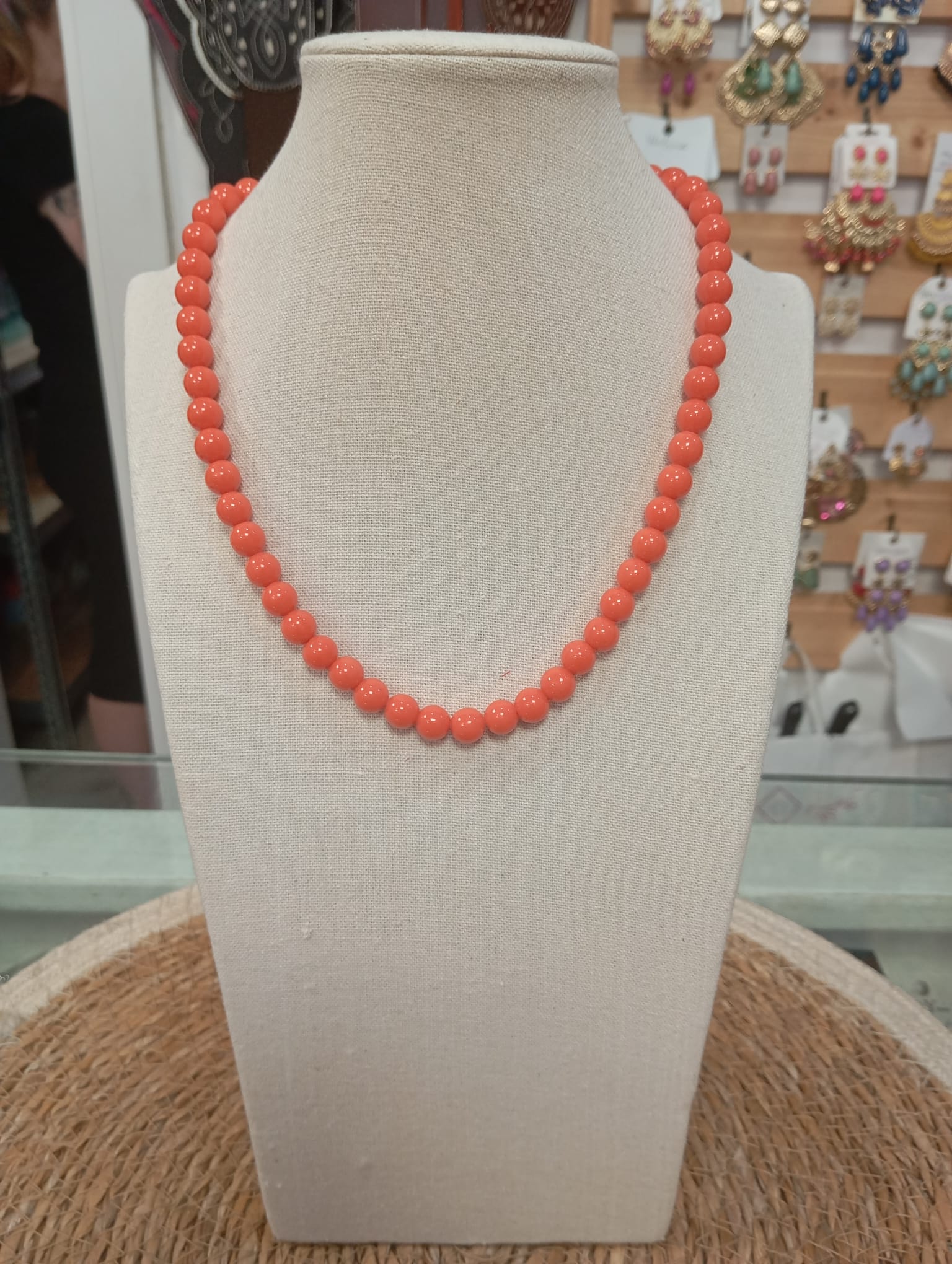 COLLAR BOLAS COLOR TEJA