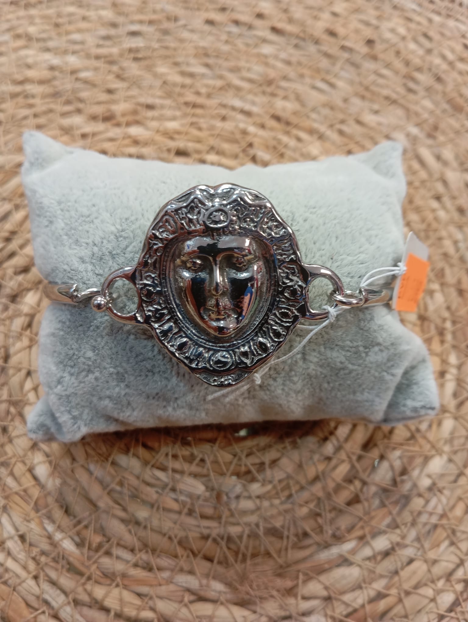 PULSERA VIRGEN DEL ROCIO EN ACERO BAÑADO EN PLATA