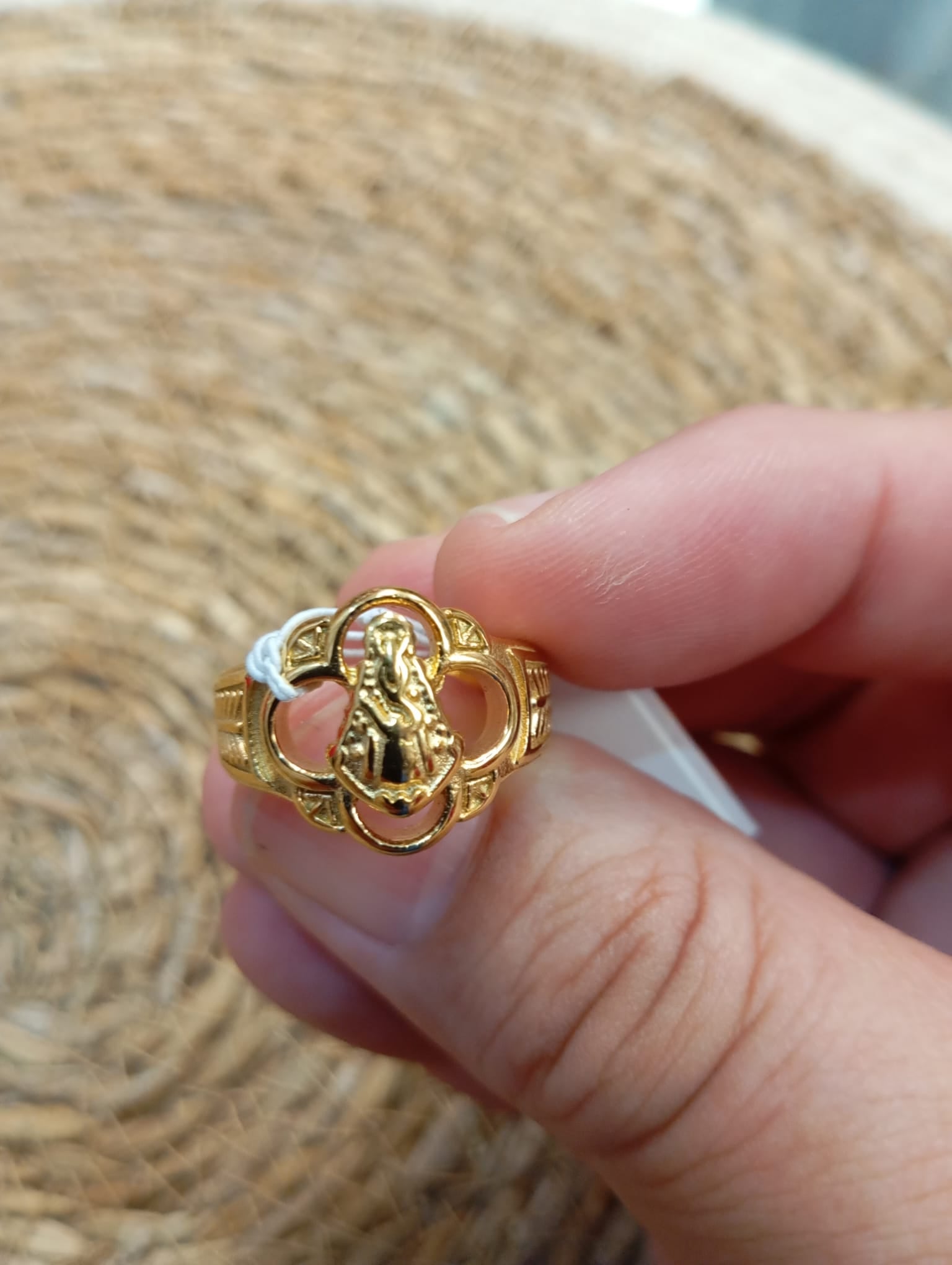 ANILLO VIRGEN DEL ROCIO AJUSTABLE EN ACERO