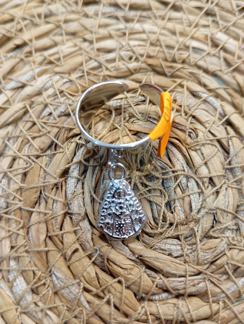 ANILLO VIRGEN DEL ROCIO AJUSTABLE EN ACERO