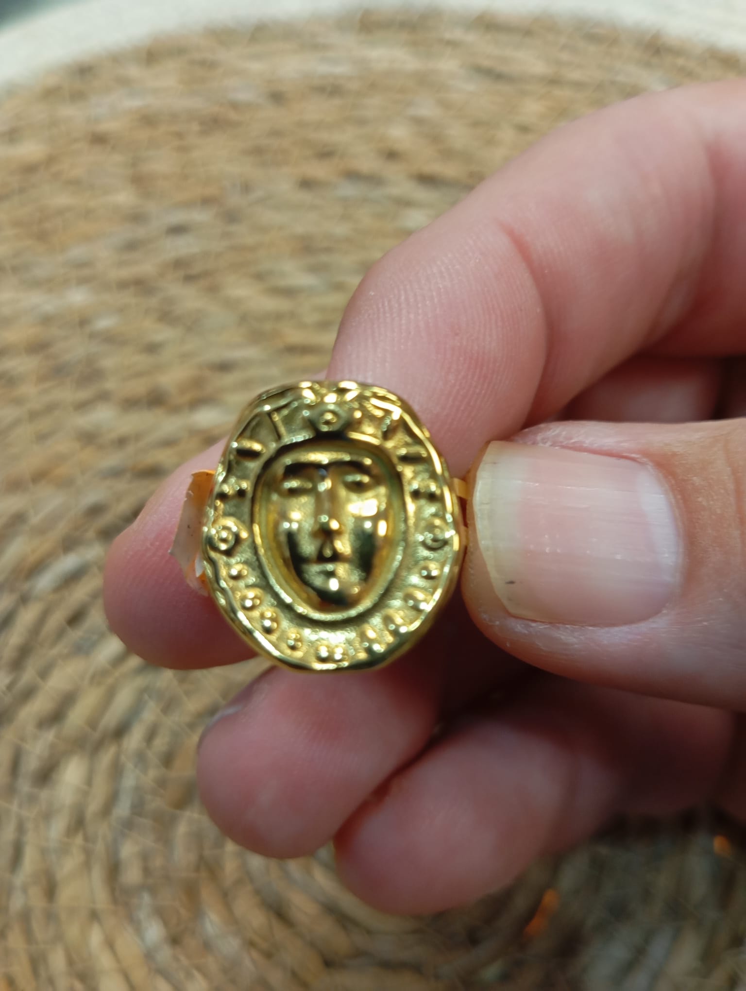 ANILLO VIRGEN DEL ROCIO AJUSTABLE EN ACERO