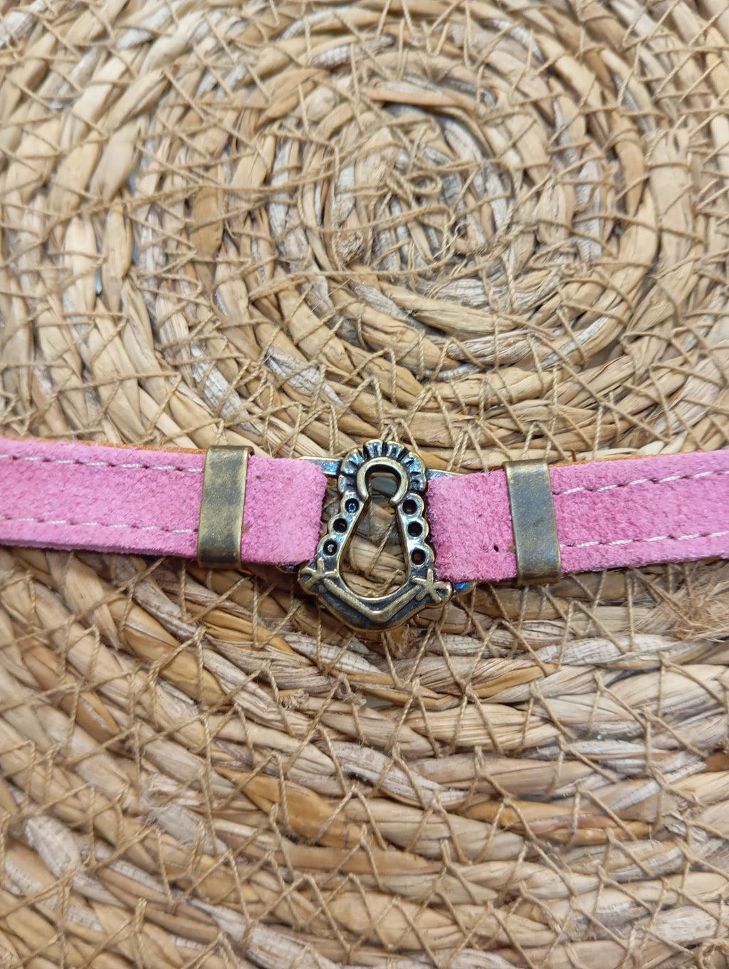 PULSERA VIRGEN DEL ROCIO DE CUERO Y ACERO