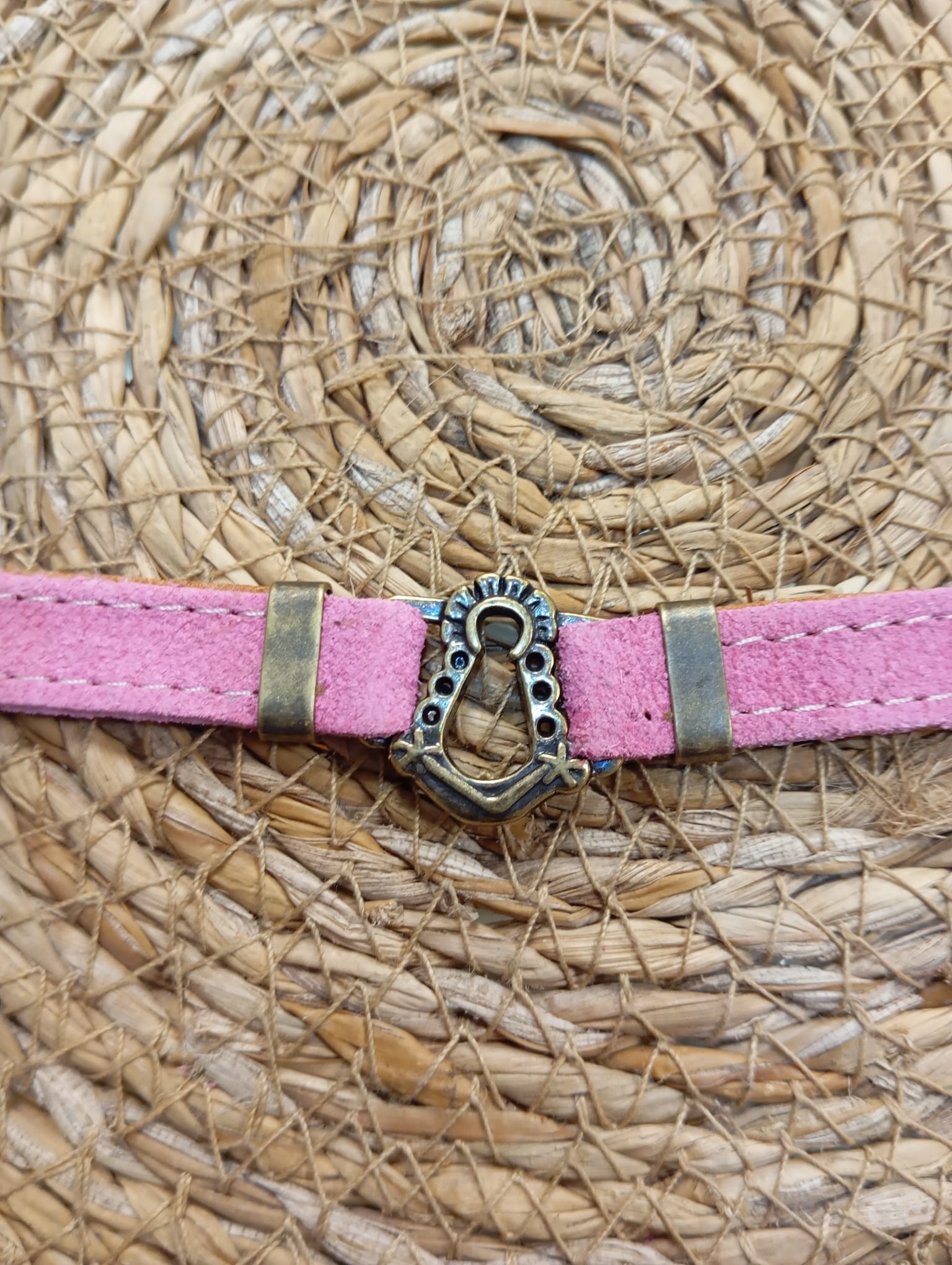 PULSERA VIRGEN DEL ROCIO DE CUERO Y ACERO