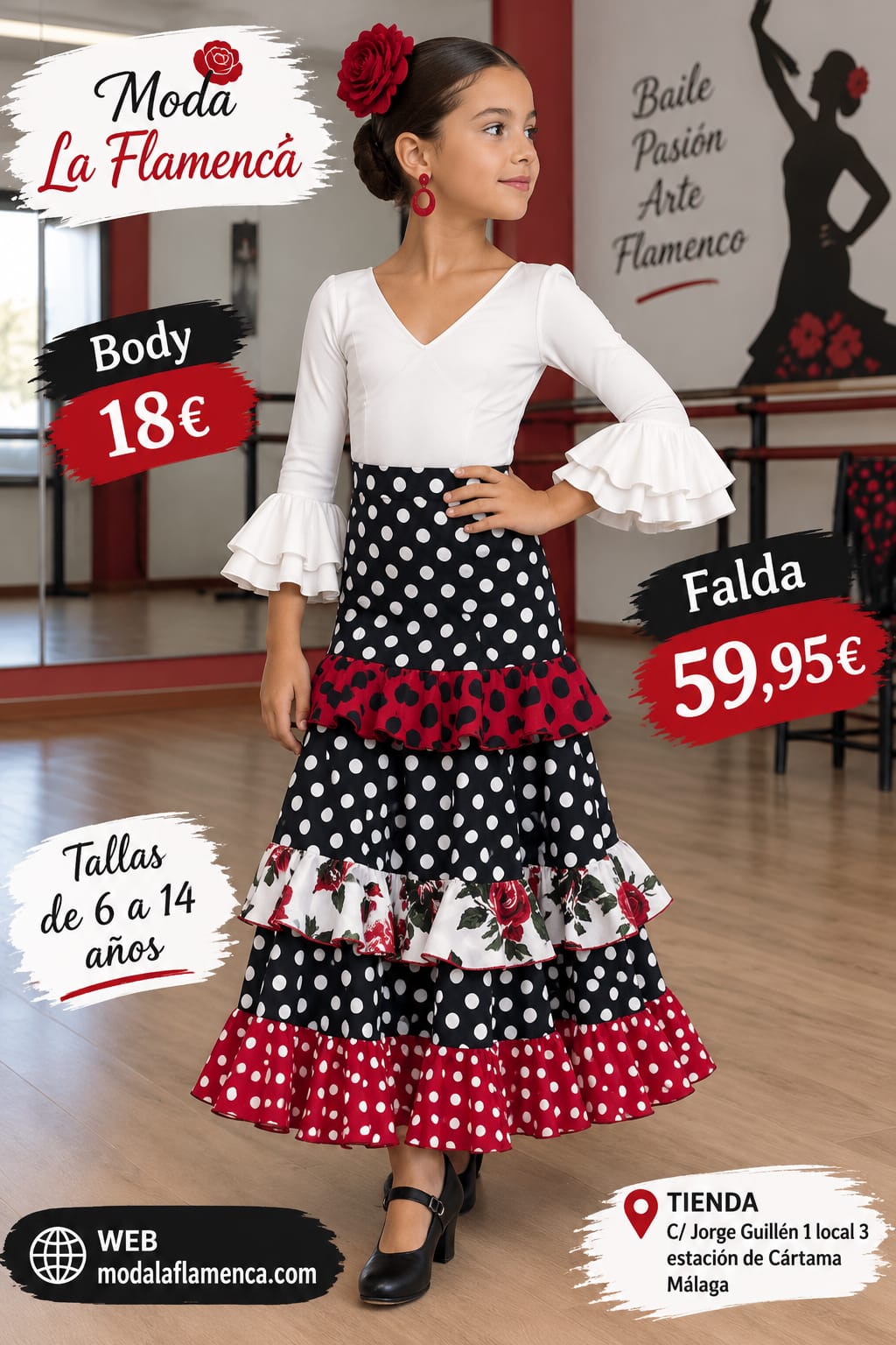 BODY FLAMENCA PARA NIÑA