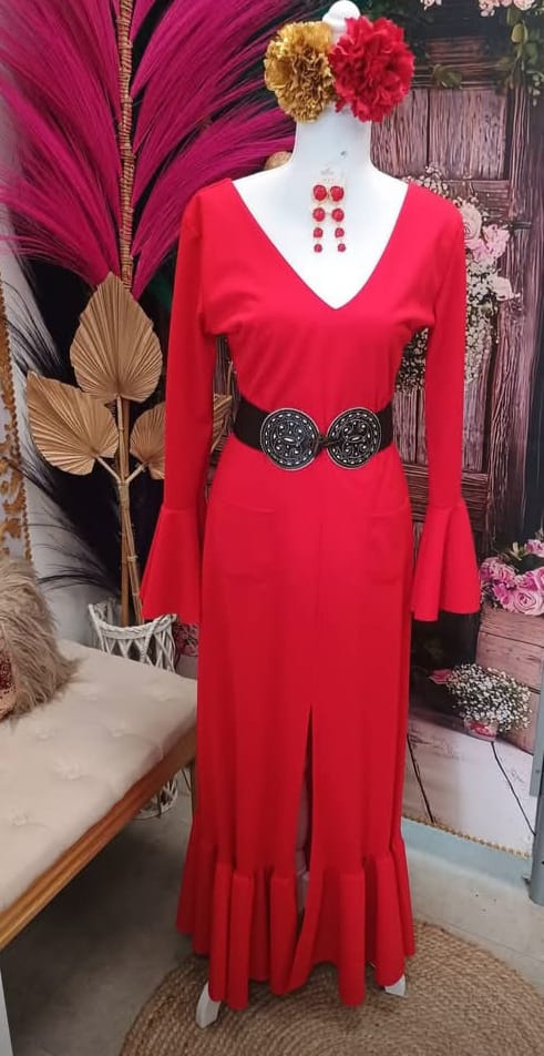 BATA FLAMENCA PARA ROMERIA CON BOLSILLOS