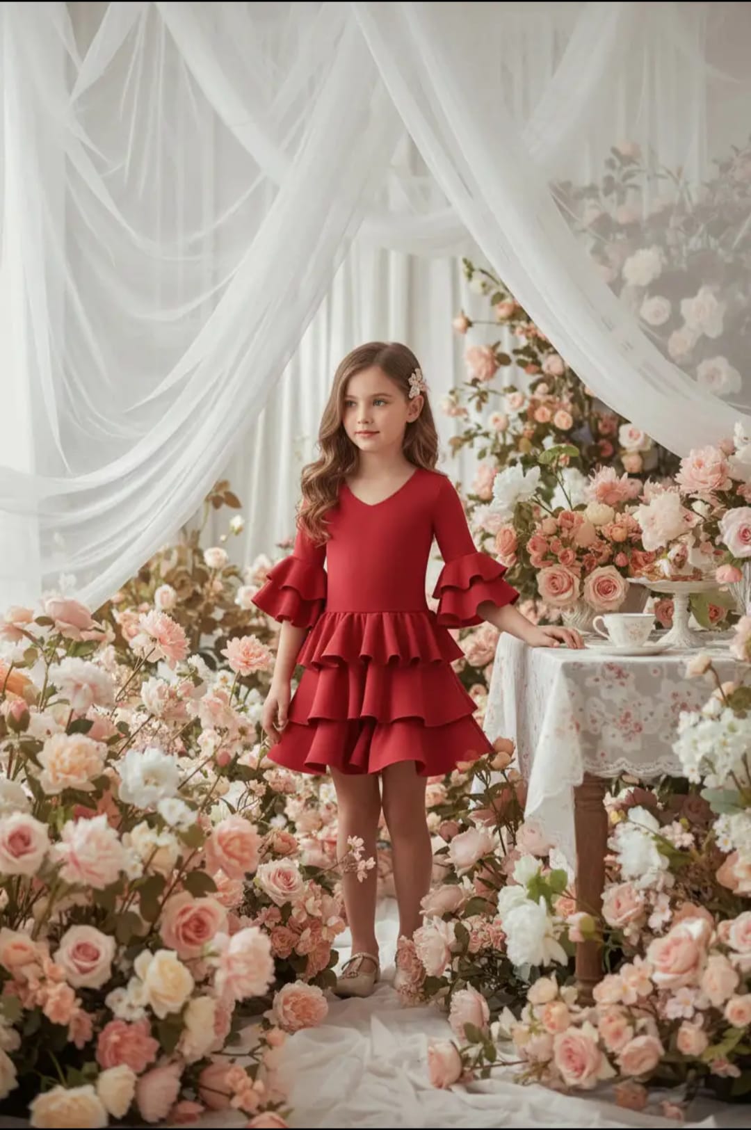 VESTIDO FLAMENCA CORTO TEJIDO ELASTICO