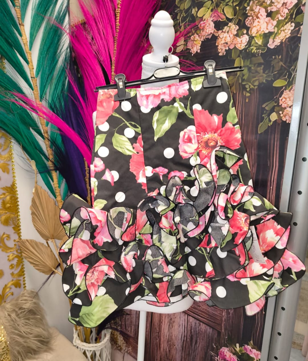 FALDA FLAMENCA CORTA ESTAMPADA